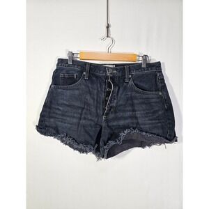 90s Retro Universal Thread Baggy Denim Jean Shorts Women 10 Dark Wash Black